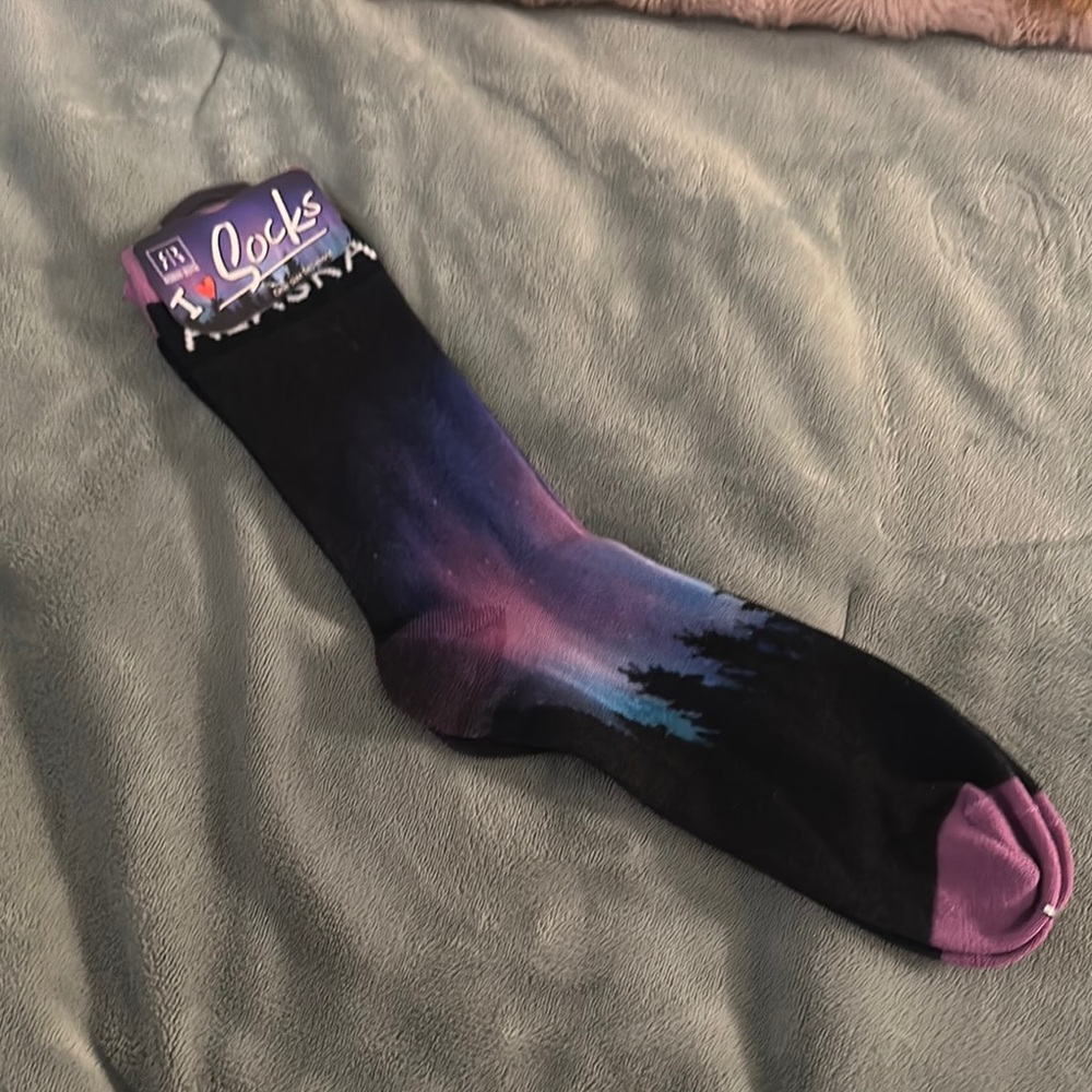 Robin Ruth Black and Purple Casual Socks